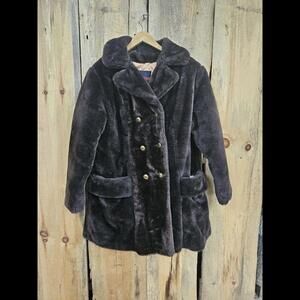 Faux Fur Coat Wiman Champagne Quilted Liner L/XL Oversized Mobwife